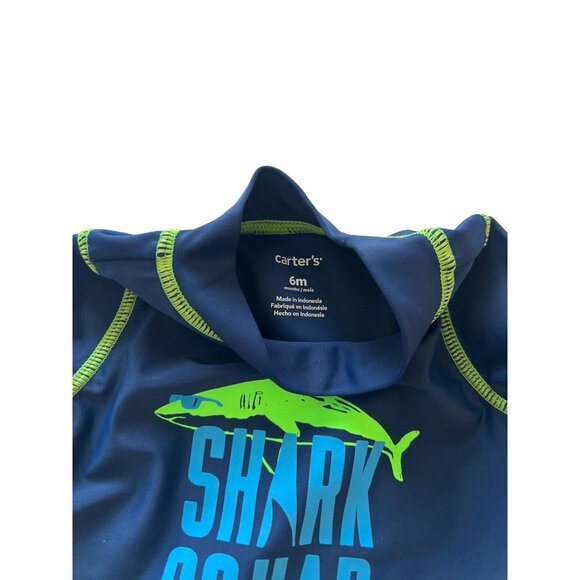 Carters Baby Rash Guard Shark Squad UPF 50+ Sun Protection 6M Swim Top - Picture 3 of 4